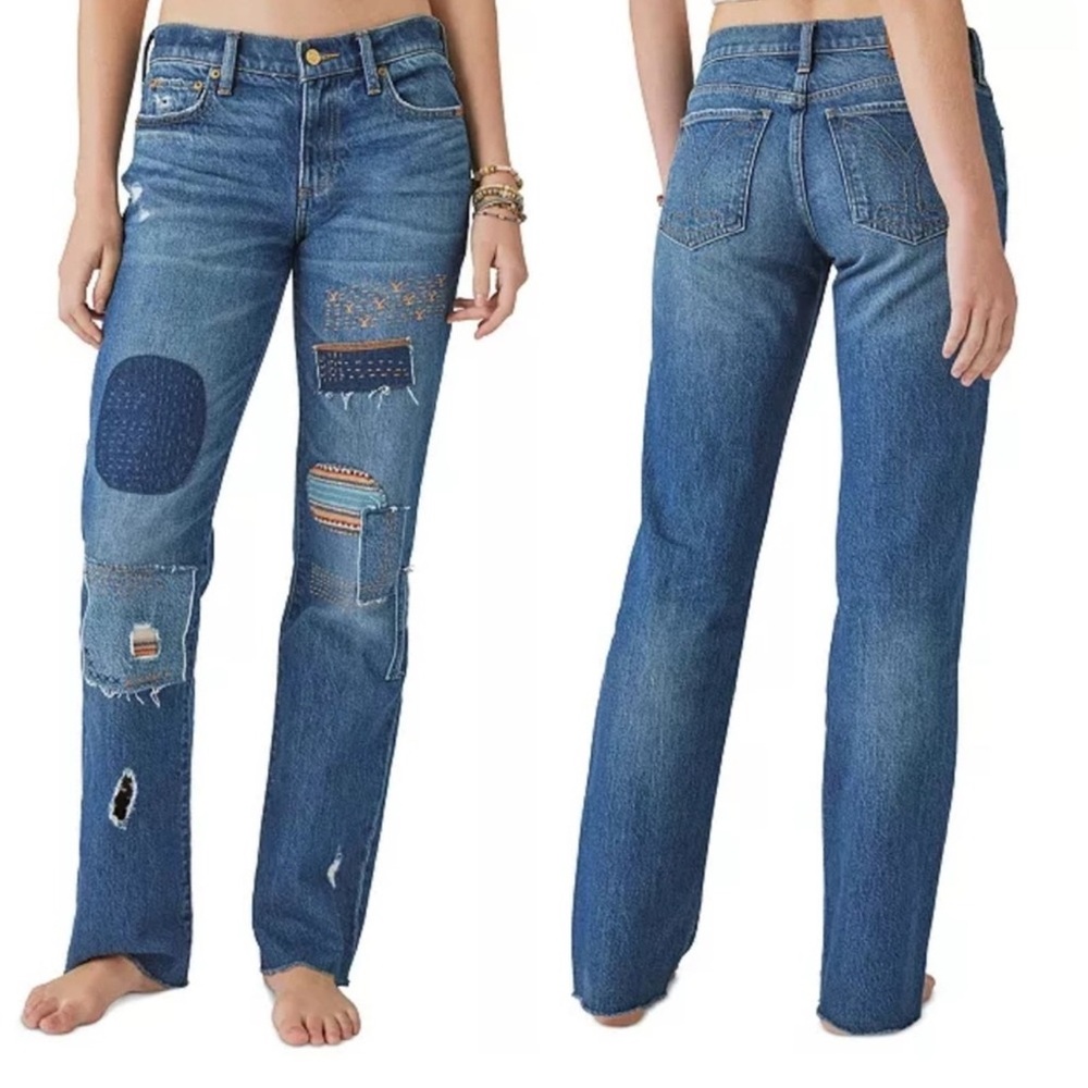 NWT size 6/28 Yellowstone x Lucky Brand easy rider mid rise boot denim jeans